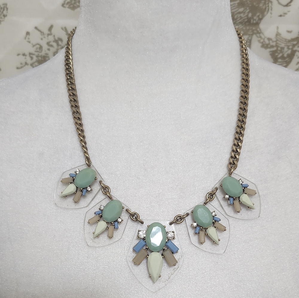 J Crew Statement Bib Stone & Acrylic Necklace